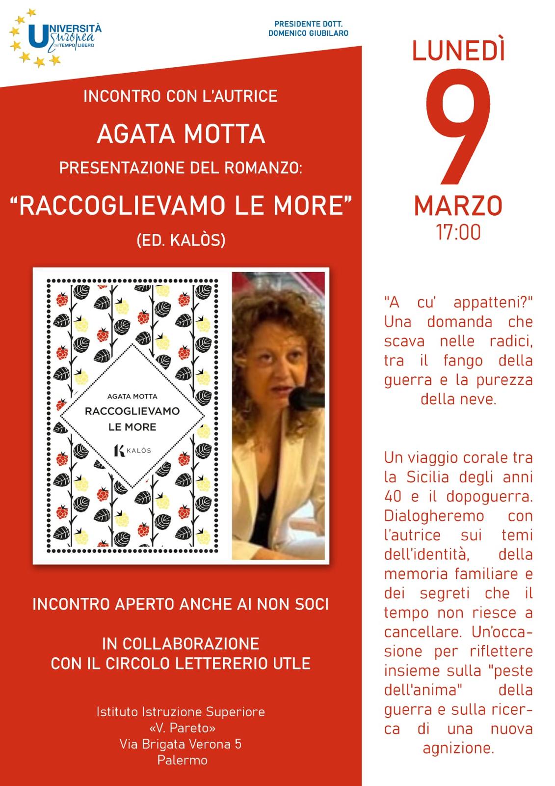 Incontro con l'autrice A. Motta del libro "Raccoglievamo le more".
