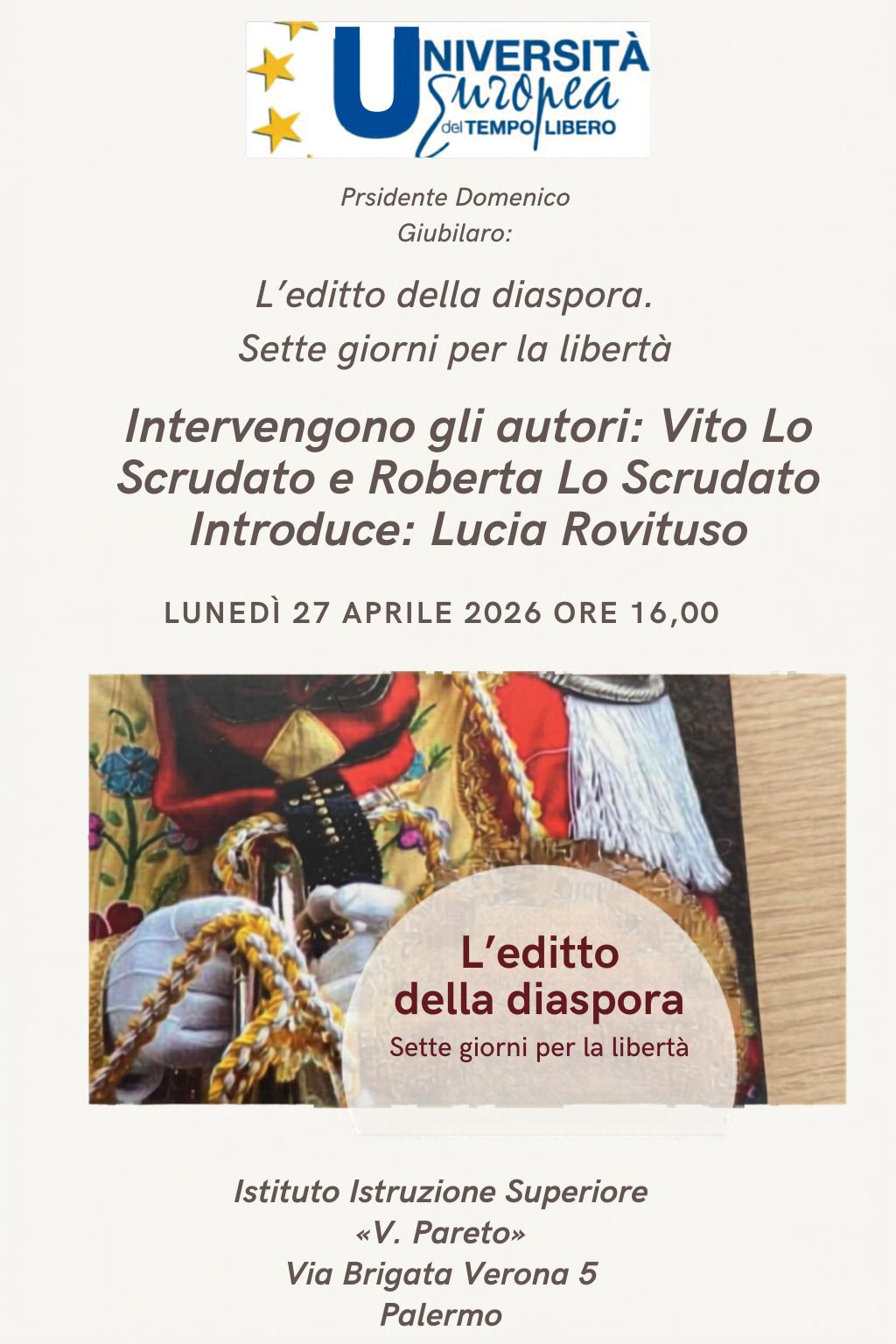 L'EDITTO DELLA DIASPORA. 7 giorni per la libertà